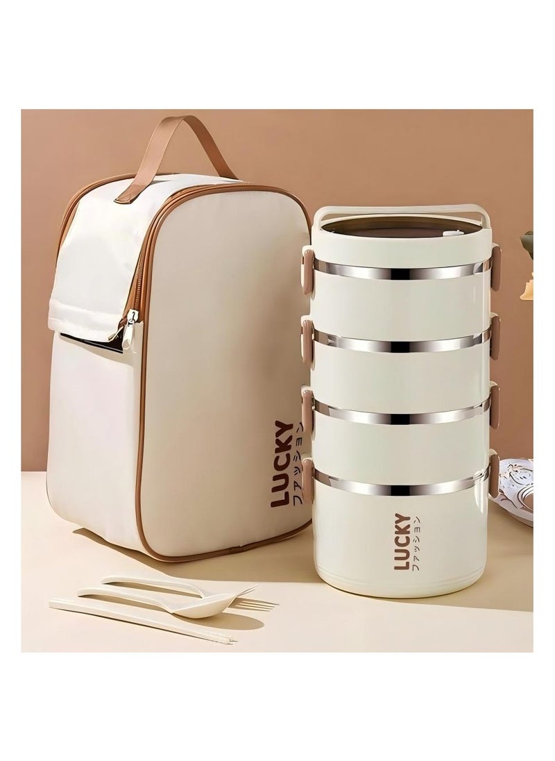 Generic - Large Capacity Stainless Steel Lunch Box with Lunch Bag Portable Thermal Bento Box for School Camping and Work Kitchen Organizers and Storage Kitchen Accessories - Image 1