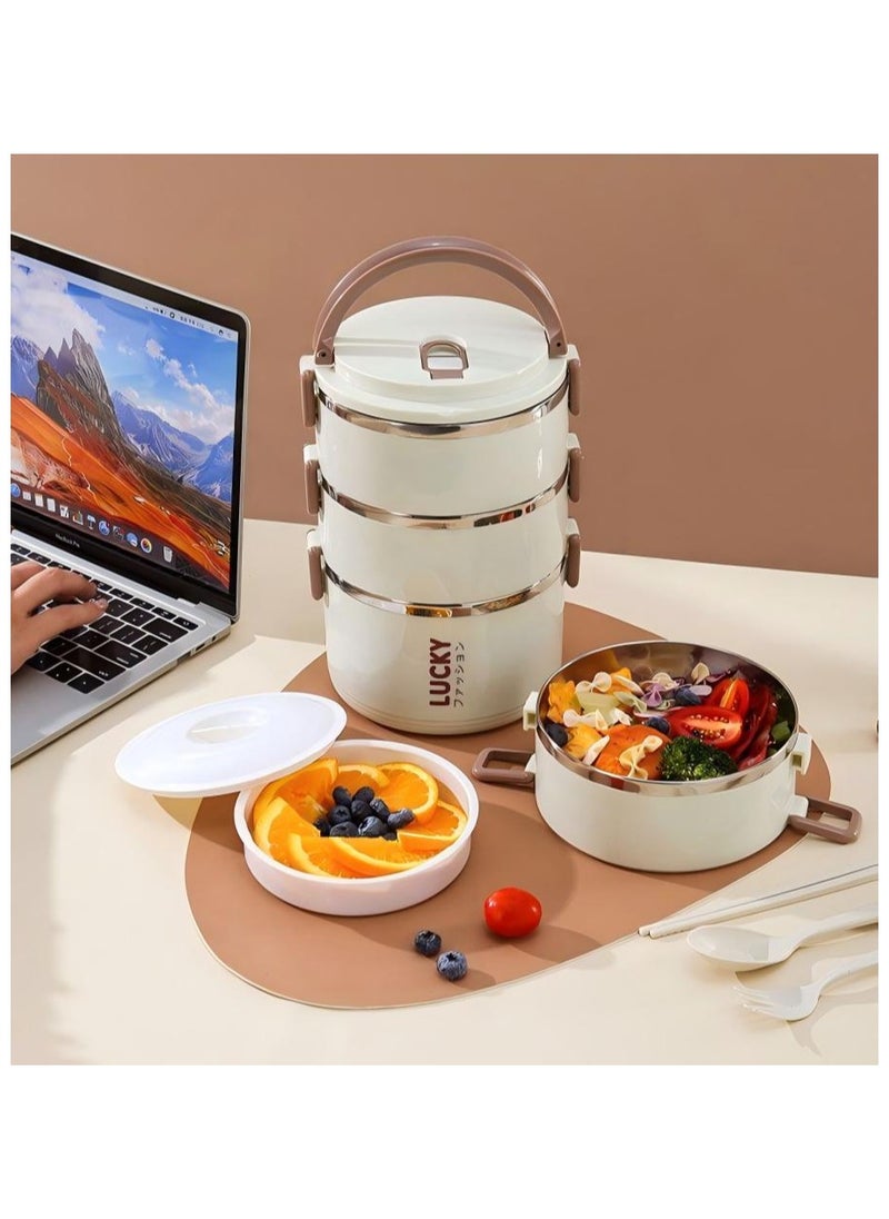 Generic - Large Capacity Stainless Steel Lunch Box with Lunch Bag Portable Thermal Bento Box for School Camping and Work Kitchen Organizers and Storage Kitchen Accessories - Image 1