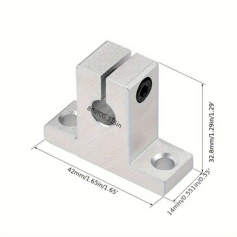 4 قطع دعامة عمود دليل خطي SK20 بقطر 20 ملم لمحركات التوجيه في آلات CNC والطابعات ثلاثية الأبعاد - Image 2