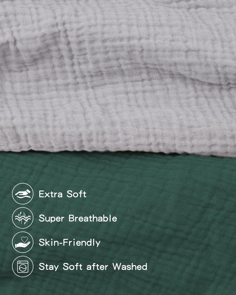 Pro Goleem Muslin Changing Pad Cover for Boys and Girls, Soft Breathable Fitted Cotton Diaper Changing Table Pad Sheets, Neutral, 2 Pack (Grey＆Green) - Image 2