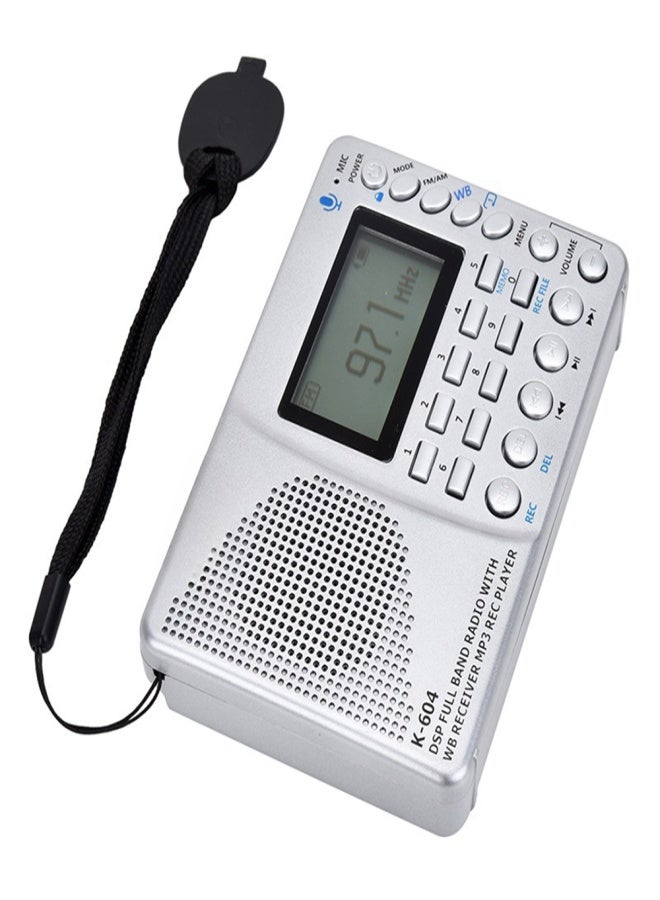 K-604 FM Stereo Radio AM WB with Time Display Card Line-in Recorder Multifunctional Radio MP3 Player Support TF Card - Image 4