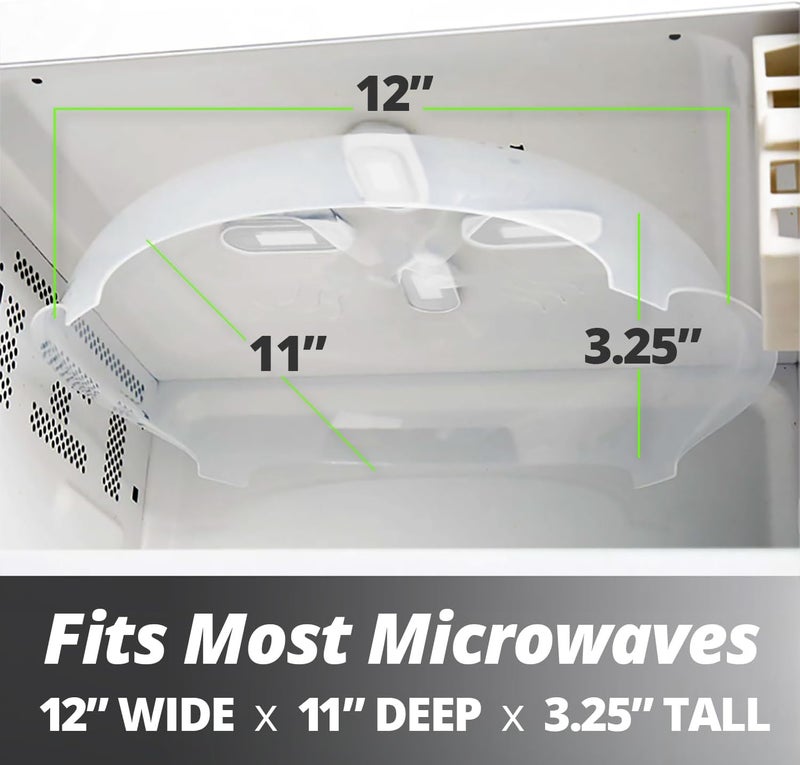 HOVER COVER Magnetic Splatter Cover, 12-Inch Clear BPA-Free Food Lid, Vented Plate Guard with Steam Vents, Anti-Splash Microwave Lid, Dishwasher Safe, Space-Saving Magnetic Storage - Ivory - Image 2