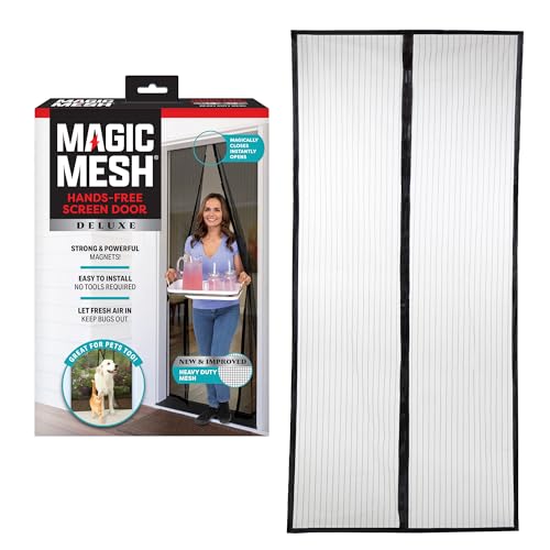 Magic Mesh Deluxe, Black | Magnetic Screen Door, Heavy Duty, Magnetic Closure, Door Net, Patio Screen, Sliding Door Screen, Bug Screen for Doorways, Kid & Pet Friendly | Size 39" x 83" (Pack of 1) - Image 1