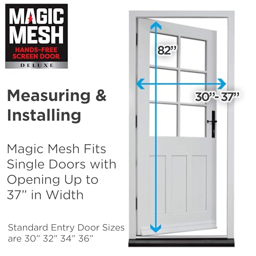 Magic Mesh Deluxe, Black | Magnetic Screen Door, Heavy Duty, Magnetic Closure, Door Net, Patio Screen, Sliding Door Screen, Bug Screen for Doorways, Kid & Pet Friendly | Size 39" x 83" (Pack of 1) - Image 4