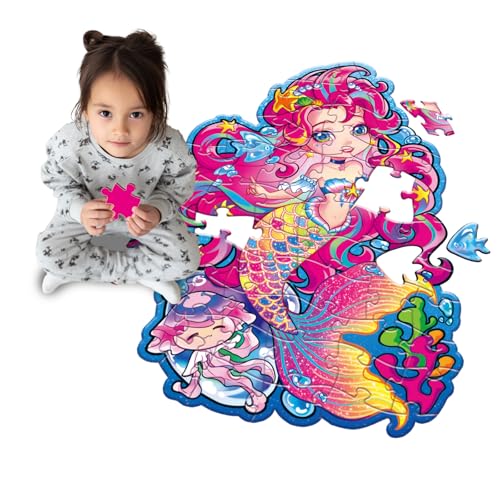 Wings Giant Jumbo Mermaid Floor Puzzle for Kids Ages 68 Year Old Large Toddler Puzzle for Girls Ages 6 7 8 Year Old Mermaid Girl Gift and Educational Toy for Birthday and Christmas - Image 1