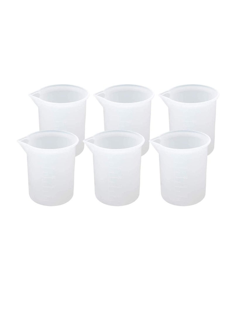 الأزرق جي دبليو Silicone Measuring Cups, 100ml Mixing Cups for Epoxy Resin Arcrylic Paint Pouring Non Stick Stir and Pour Tool with Precise Scale measure, stir at a budget saving cost - Image 1