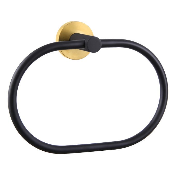 TOWEL RING SWIVEL STAINLESS STEEL BATHROOM HAND TOWEL HOLDER RACK HANGER FOR WALL BLACK AND GOLD