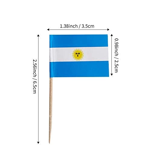 JAVD CYPS 100 Pcs Argentina Flag Argentine Toothpick Flags Small Mini Stick Cupcake Toppers Argentine FlagsCountry Picks Party Decoration Celebration Cocktail Food Bar Cake Flags - Image 5