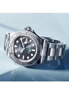 Generic Mens Yacht Master Automatic Mechanical WatchLK2820 silver shell gray steel strip LK2820 silver shell gray steel strip 