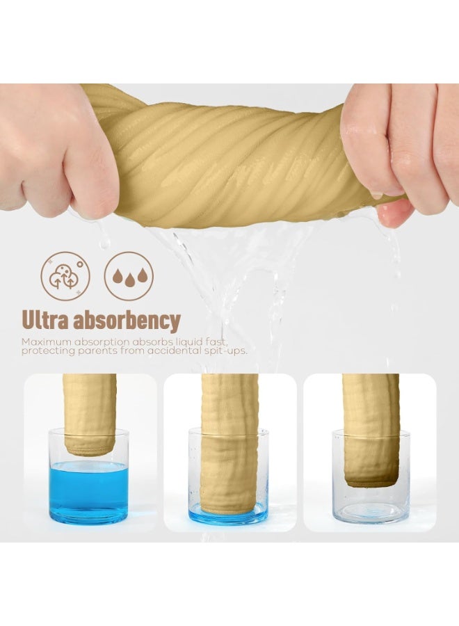YOOFOSS Yoofoss Muslin Burp Cloths for Baby 10 Pack 100% Organic Cotton Baby Washcloths for Boys Girls Large 20''X10'' Super Soft and Absorbent Gradient Brown  - Image 1
