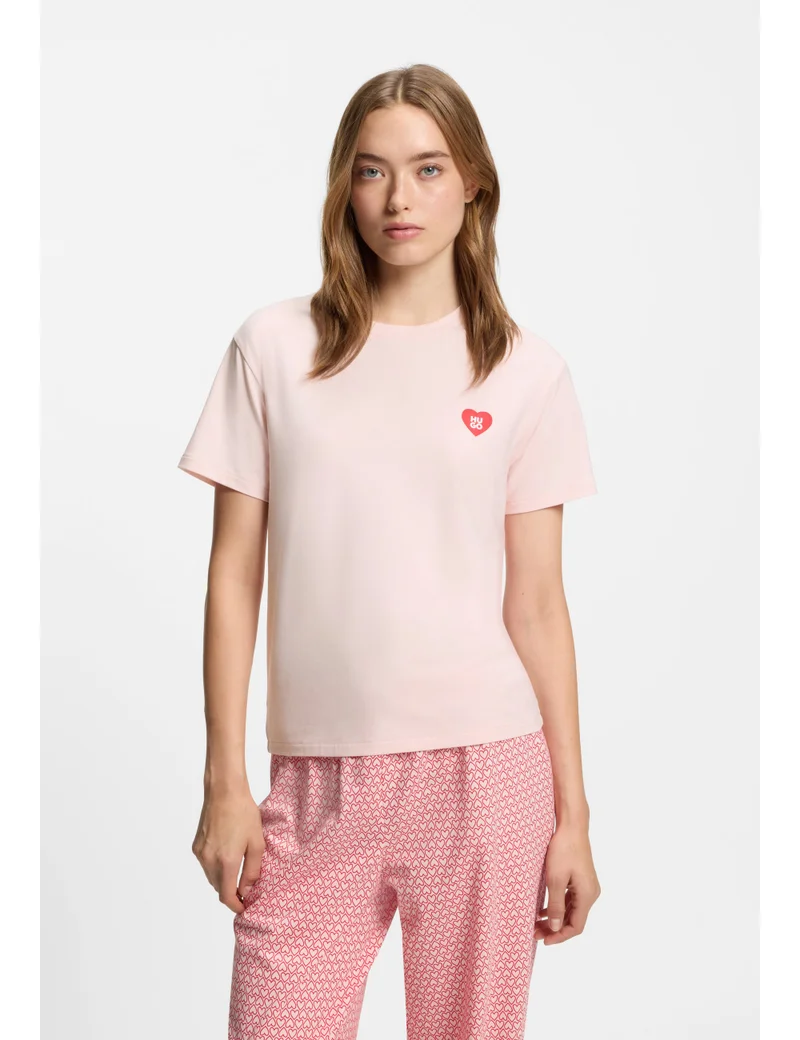 HUGO Stretch-jersey pyjama T-shirt with logo artwork
