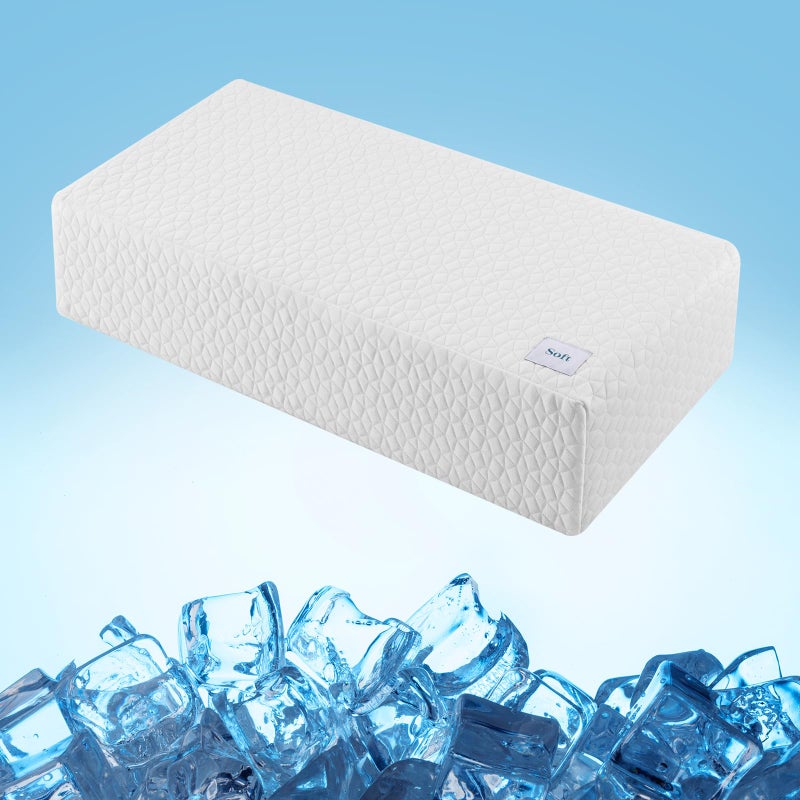 HARBOREST HARBOREST Ice Cube Cooling Pillow for Side Sleepers Memory Foam Side Sleeper Pillow Support Head  Neck for Pain Relief12x24x5 
