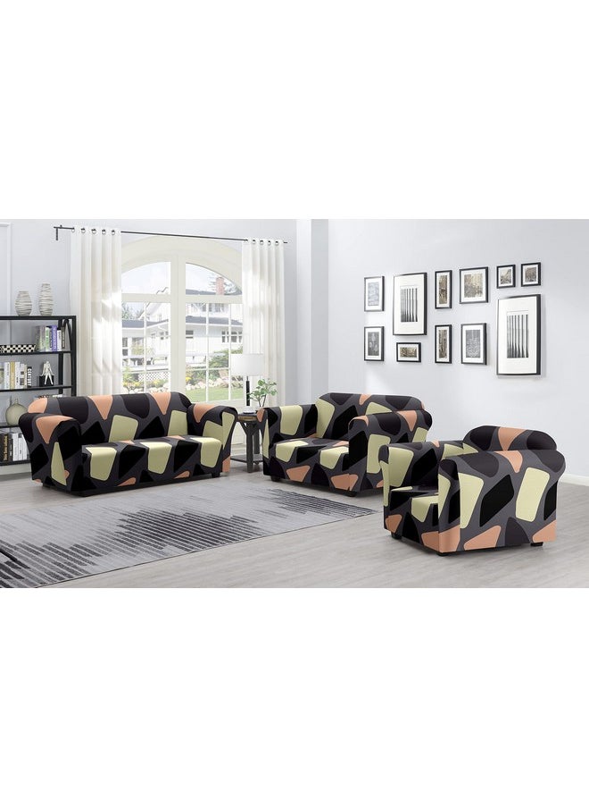 HOUSE OF QUIRK House of Quirk Universal Double Seater Sofa Cover Big Elasticity Cover for Couch Flexible Stretch Sofa Slipcover (Brown Cubes, 145-185cm)  - Image 2
