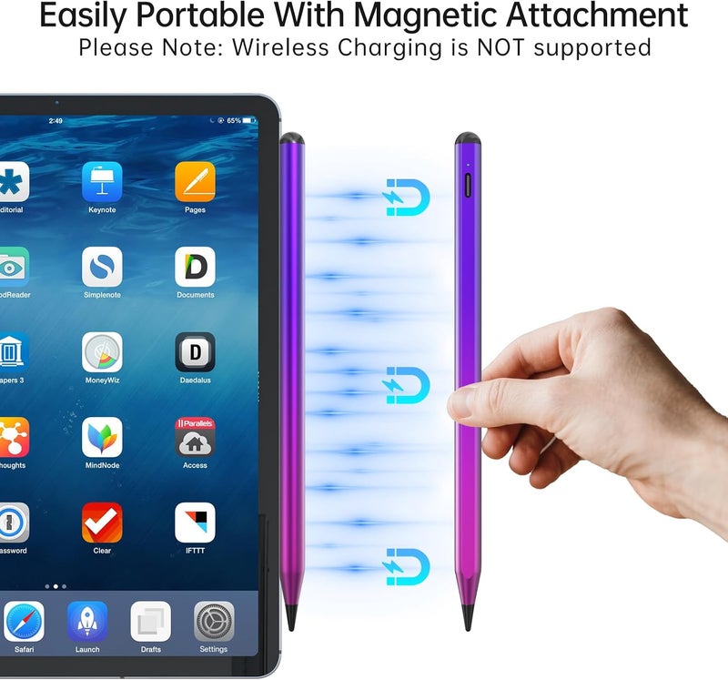 iafer Pencil for i-Pad 2018-2026, Fast Charge Tilt Sensitivity Palm Rejection Stylus Pen for i-Pad A16 11/10/9/8/7/6th Gen, Pro 11/12.9/13 M4, Air 3/4/5/M2/M3, Mini 5/6/7 A17 Pro - Image 4