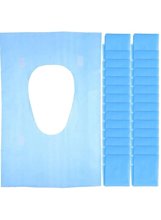 يوريفو 100pcs المتاح مقعد المرحاض يغطي مقاعد المرحاض المتاح وسادة المرحاض المحمولة الطائرات المتاح للأطفال وسادة المرحاض الخشب لب الورق رشاقته ورقة طفل ، أزرق. - Image 4