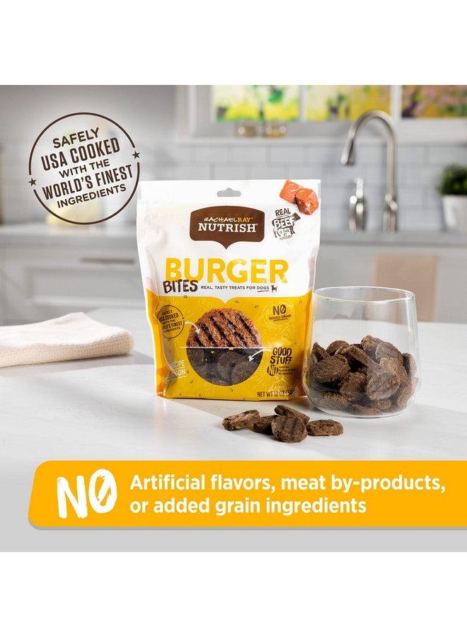 راتشل راي مكافآت الكلاب من Nutrish Burger Bites المصنوعة من اللحوم الحقيقية، وصفة برجر لحم البقر مع لحم البيسون، 12 أونصة، خالية من الحبوب - Image 3