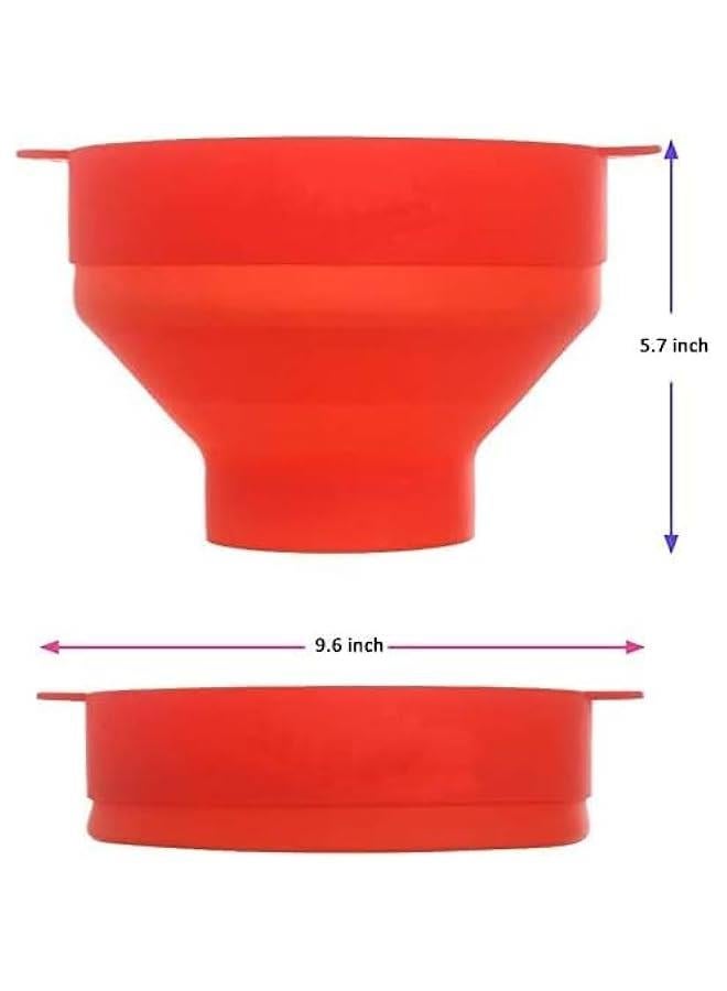 HOOKOR Popcorn Bowl, BPA Free Microwave Popcorn Bowl with Handles and Lid, Collapsible Silicone Popcorn Maker, Dishwasher Safe - Image 2