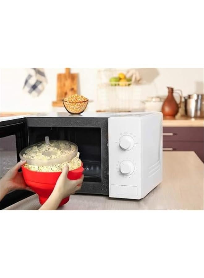 HOOKOR Popcorn Bowl, BPA Free Microwave Popcorn Bowl with Handles and Lid, Collapsible Silicone Popcorn Maker, Dishwasher Safe - Image 3