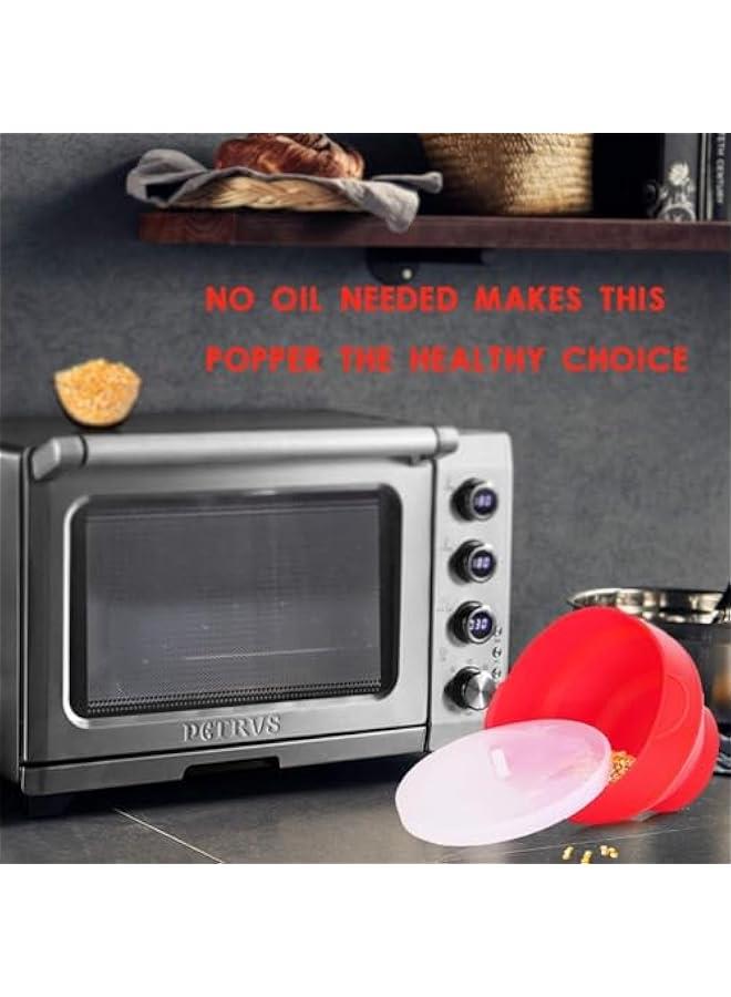 HOOKOR Popcorn Bowl, BPA Free Microwave Popcorn Bowl with Handles and Lid, Collapsible Silicone Popcorn Maker, Dishwasher Safe - Image 5