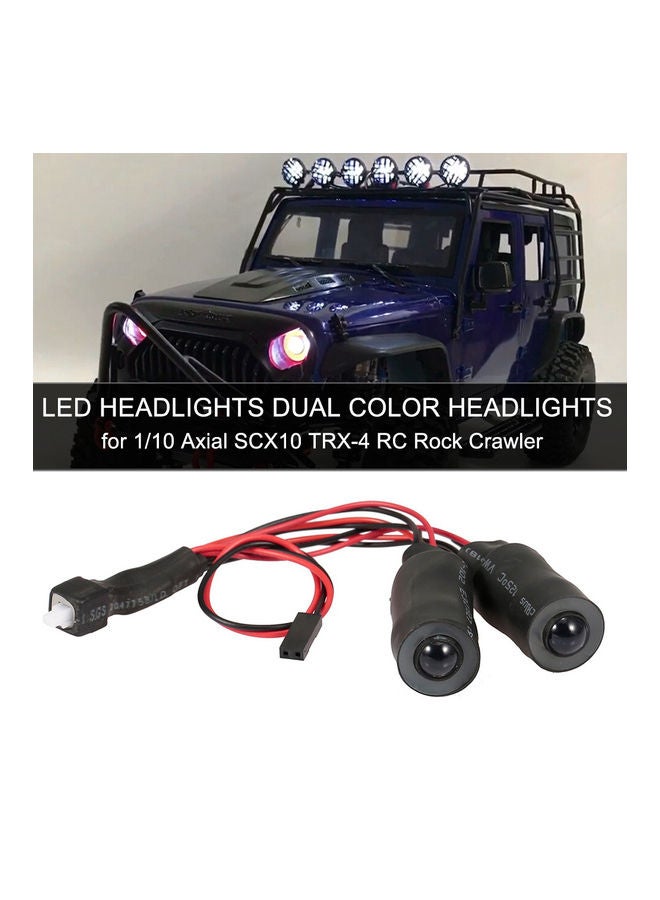 مصابيح أمامية أنجل آيز بإضاءة LED مزدوجة اللون لسيارة روك كراولر المحورية SCX10 RC4WD تراكساس TRX-4 مقاس 1/10 التي تعمل بجهاز تحكم عن بعد 8x2x5سم - Image 1