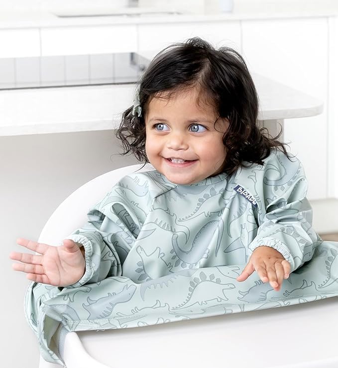 Bibado Baby Bibs With Sleeves - Toddler and Baby Led Weaning Bib - 6-36 Months, Attaches to Highchairs, Strollers, Tables - Image 3