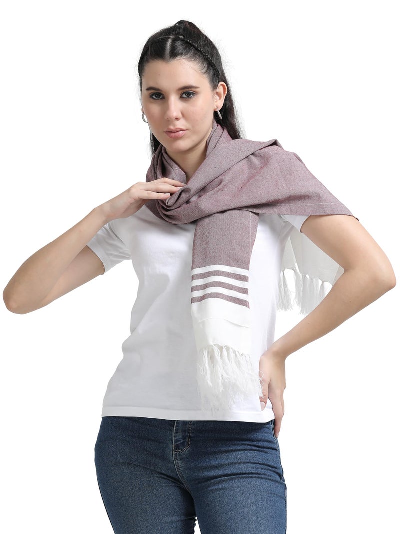 Kowsi Women Cotton Casual Style Soft Mother's Nursing & Feeding Shawl Feeding Cloak (Maroon) - Image 4