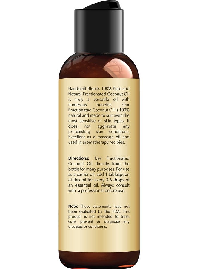 handcraft Blends زيت جوز الهند المFractionated اليدوي - 4 أونصة سائلة - 100% نقي وطبيعي - زيت ناقل من الدرجة الممتازة للبشرة والشعر - للشعر والجسم - تدليك - Image 2