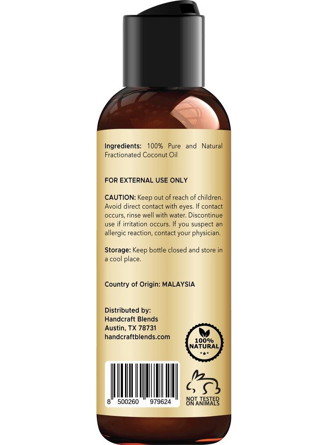 handcraft Blends زيت جوز الهند المFractionated اليدوي - 4 أونصة سائلة - 100% نقي وطبيعي - زيت ناقل من الدرجة الممتازة للبشرة والشعر - للشعر والجسم - تدليك - Image 3