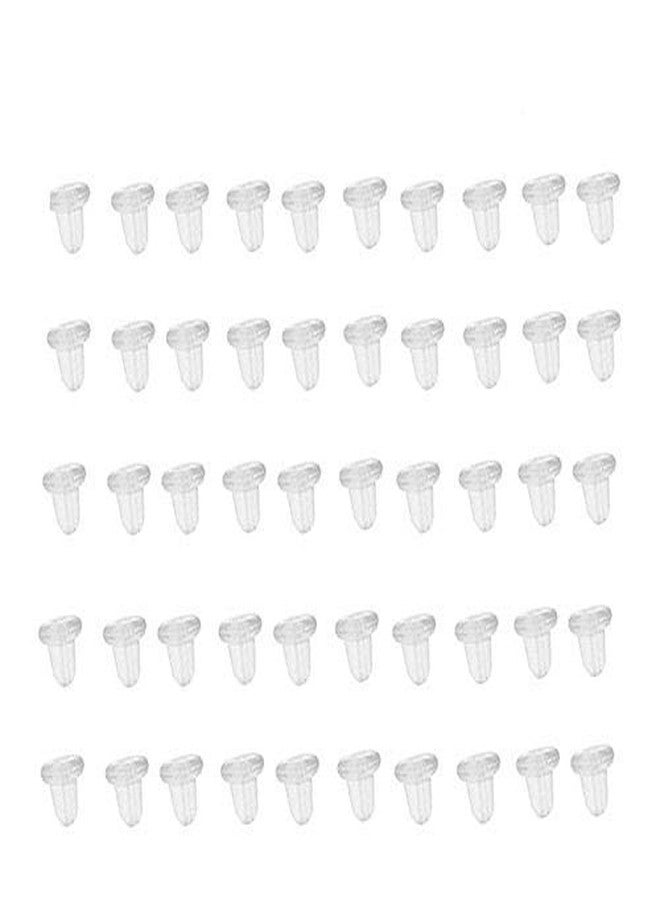 Honbon Earring Backs Clear Rubber Earring Stoppers Bullet Clutch Earring Safety Backs Replacement for Earring Hooks Studs with a Clear Portable Box, 50 Pairs 100 Pieces - Image 1