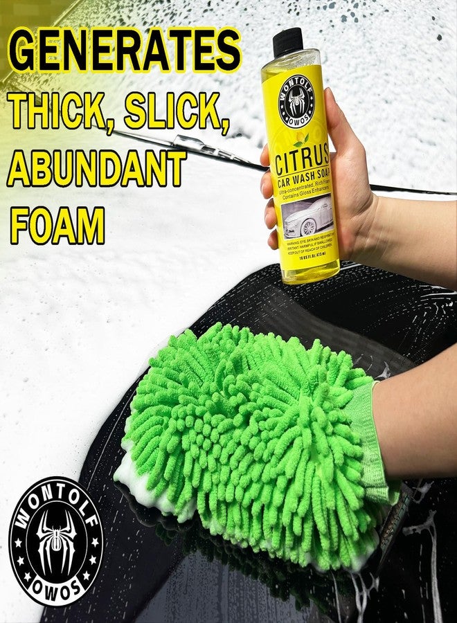 Wontolf Car Wash Kit with Car Wash Soap Shampoo, Interior Cleaner, Tire & Wheel Cleaner, Drying Towels, Wash Mitt and Tire Wheel Brush, Car Care Kit for Car Truck RV SUV Detailing Cleaning - Image 3