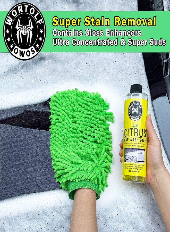 Wontolf Car Wash Kit with Car Wash Soap Shampoo, Interior Cleaner, Tire & Wheel Cleaner, Drying Towels, Wash Mitt and Tire Wheel Brush, Car Care Kit for Car Truck RV SUV Detailing Cleaning - Image 2