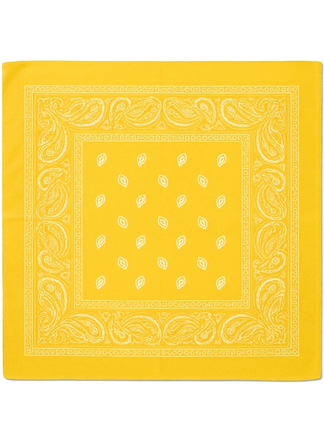 Yellow Bandana – Multipurpose Head Scarf, Neck Wrap, Face Cover & Handkerchief – Unisex - Image 1