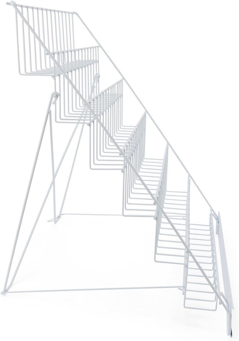 Displays2go Displays2go 6Tier Wire Countertop Rack for Literature Open Shelving Accommodates a Variety of Items Small Sign Channel  White - Image 4