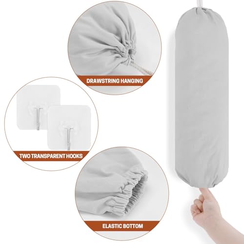 SWISSELITE 2Pcs Plastic Bag Holder, Reusable Grocery Bag Organizer, Wall Mount, 22x9 IN - Image 3