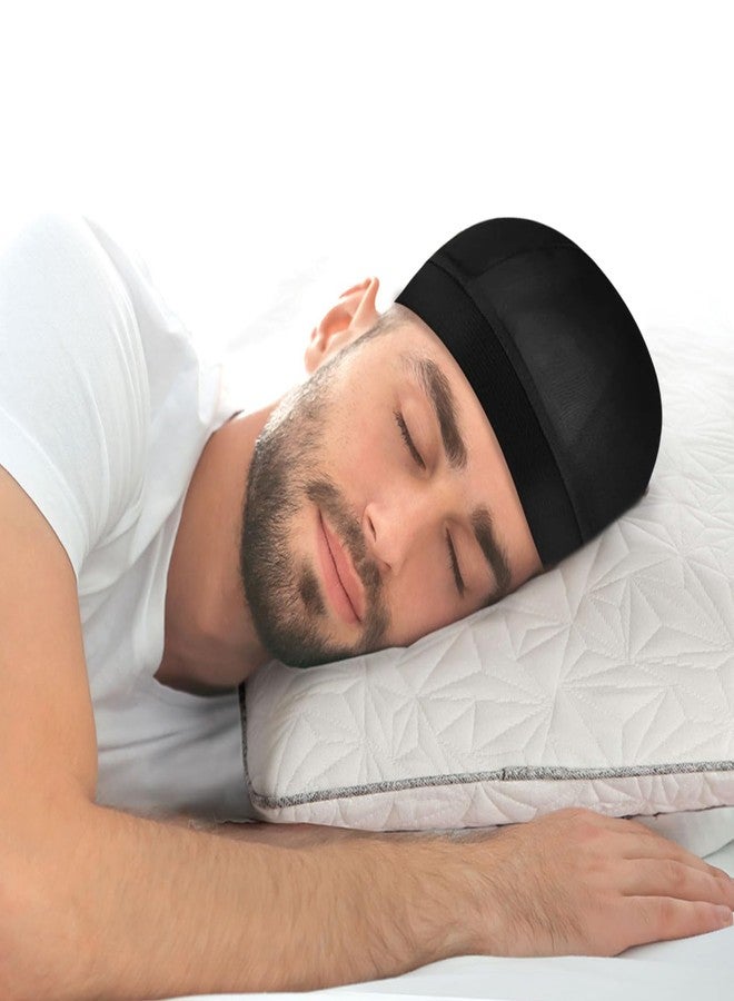 ROBOHOOK 4 Pcs Wave Cap,Silk Wave Sleep Hair Cap for Black Men, Mens Night Elastic Band Satin Skull Caps Unisex Shower(Black) - Image 4