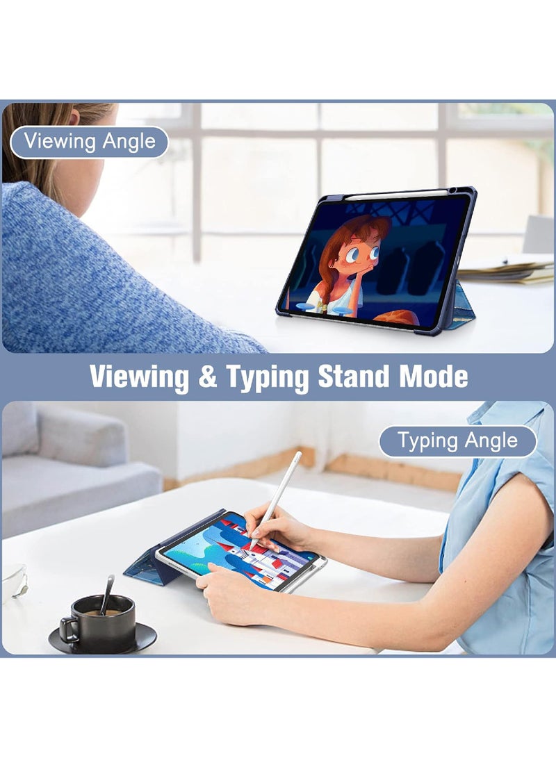 Rock Pow Case Cover For Apple iPad Pro 11 inch (2022/2021/2020/2018) Generation with Pencil Holder, [Support Apple Pencil Charging and Touch ID], Clear Transparent Case with Auto Wake/Sleep - Image 4