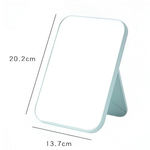 Simois Multipurpose Plastic Table Mirror | Foldable Makeup & Skincare Mirror for Shaving, Hair Styling | Rectangular Vanity Mirror for Travel, Camping, Bedroom & Bathroom (Pack of 1, Blue) - Image 2