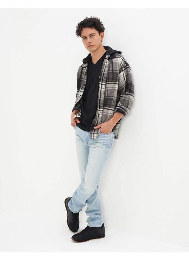 American Eagle - AE Super Soft Hooded Flannel Shirt - Image 1