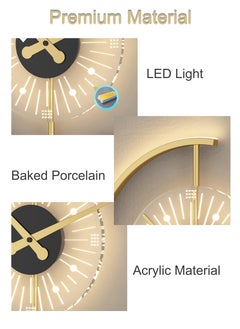 Necomi 2 IN 1 Creative Clock Wall Lamps, Wall Sconces LED Light Source Three-Color Dimmable Wall Light for Stairs Entrance Bedroom Bedside Study Home  - Image 3