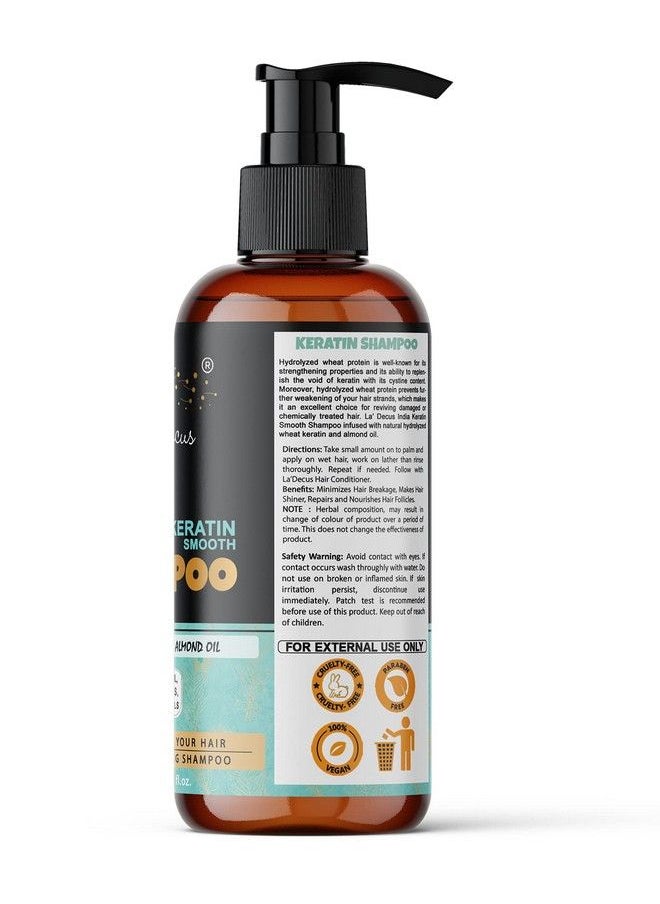 La' Decus INDIA - Keratin Smooth Shampoo With Wheat Keratin And Almond Oil ; Deepely Nourishes Hair ; Advanced Repairing Shampoo 200Ml - Image 1