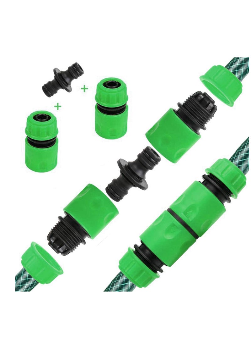 SYOSI مجموعة موصلات خرطوم الحديقة الكاملة: تركيبات بلاستيكية مع نهاية الخرطوم، موصلات، محولات ثنائية، فوهة رش، ومقسم خرطوم Y لتوصيلات صنبور سلسة - أخضر - Image 5