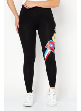 Women Sportswear Fit Training Leggings, Black Combo