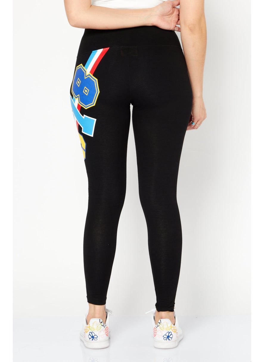 Plein Sport - Women Sportswear Fit Training Leggings, Black Combo - Image 1
