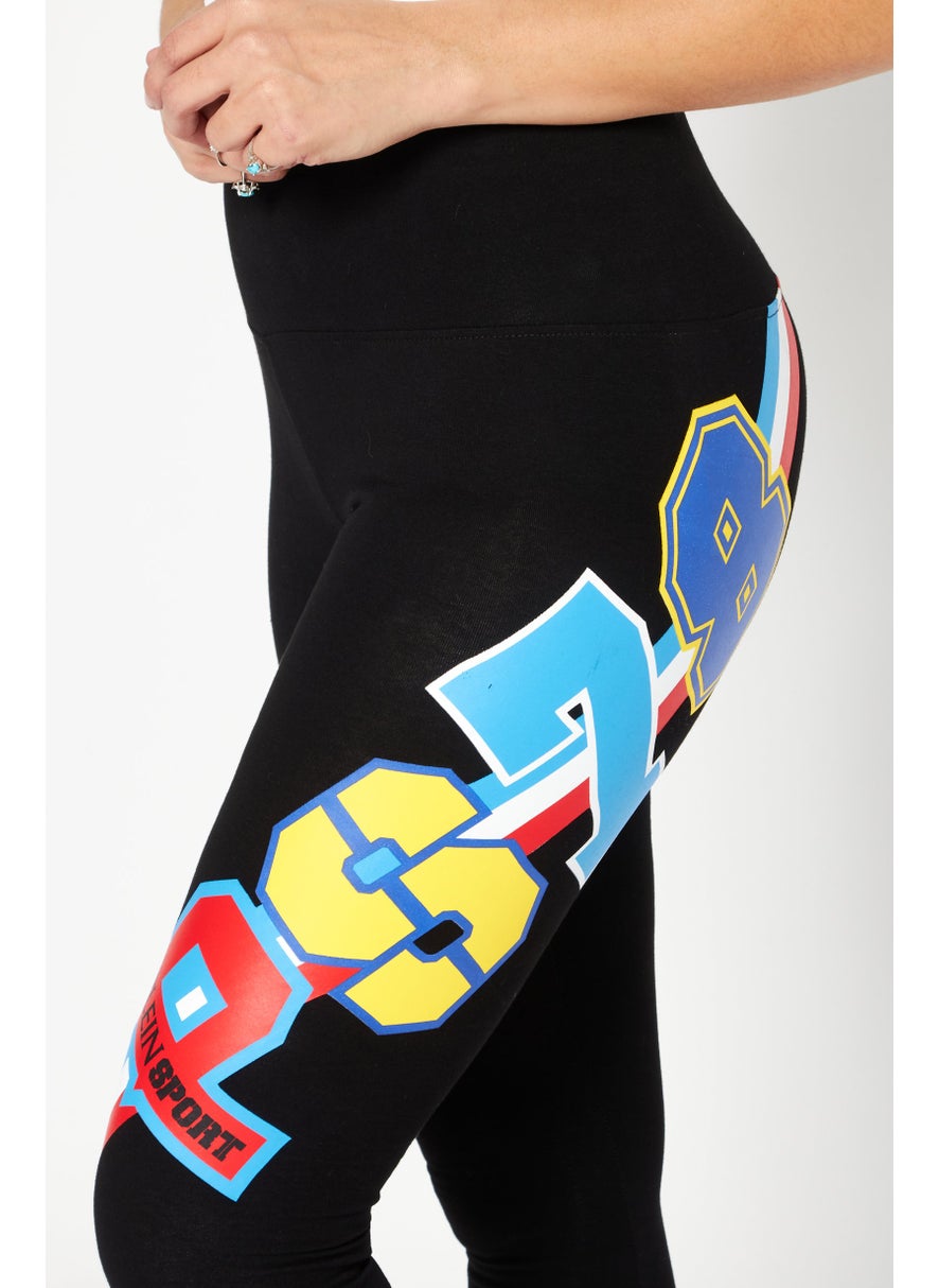Plein Sport - Women Sportswear Fit Training Leggings, Black Combo - Image 1