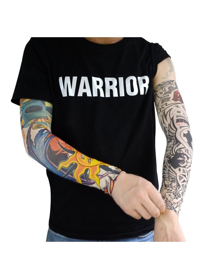 HOVEOX 20pcs Temporary Tattoo Arm Sleeves Arts Fake Slip on Arm Sunscreen Sleeves Body Art Stockings Protector -Designs Tribal, Tiger, Dragon, Skull, and Etc Unisex Stretchable Cosplay Accessories - Image 4