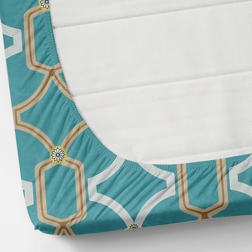 Vomzer 300 TC Cotton Feel All Around Elastic Fitted Queen Size Bedsheets, Supersoft Elastic Fitted Double Bedsheet with 2 Pillow Covers, Size 60x78x8 Inches Aqua - Image 2