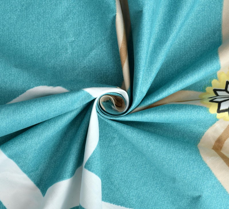 Vomzer 300 TC Cotton Feel All Around Elastic Fitted Queen Size Bedsheets, Supersoft Elastic Fitted Double Bedsheet with 2 Pillow Covers, Size 60x78x8 Inches Aqua - Image 4