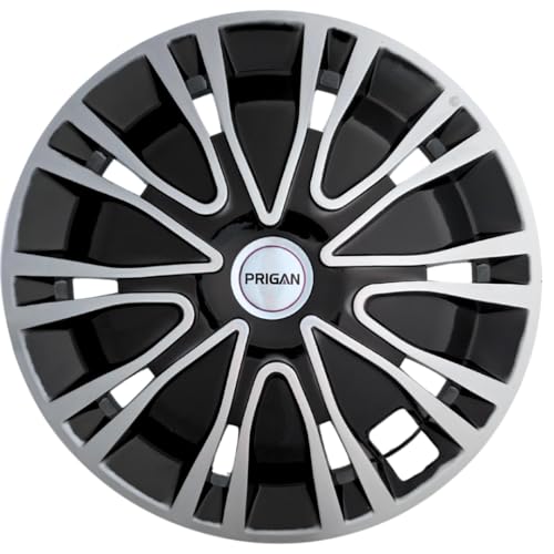 PRIGAN Wheel Cover for Toyota INNOVA Old 15 Inch Silver Black Wheel Cap (Available in 13,14,15 Inch) (Set of 4 Pcs) (Press Fitting) Model- Drive Silver Black-15 - Image 1