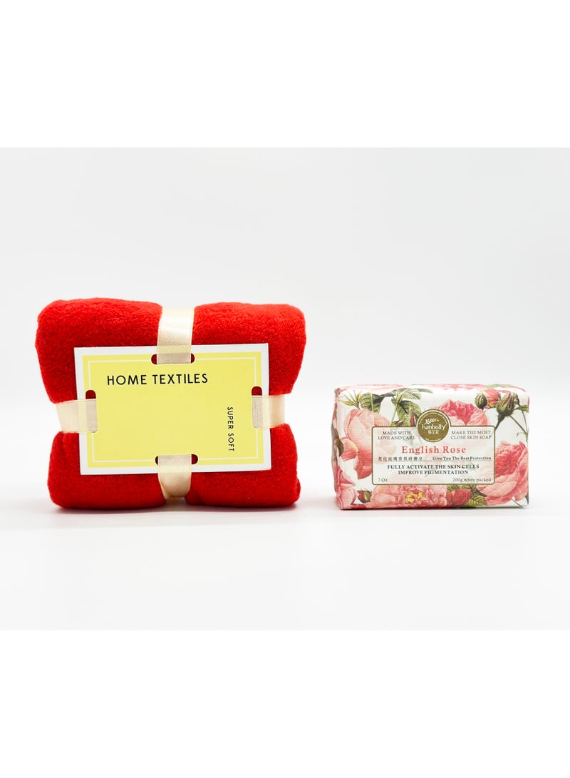 ARNOTEC Red themed high-end women's gift set - Aromatherapy relaxation spa gift box, including aromatherapy candles, honey, soap, hand cream, glass water cup, towel - the best gift for birthdays, anniversaries and holidays - Image 4