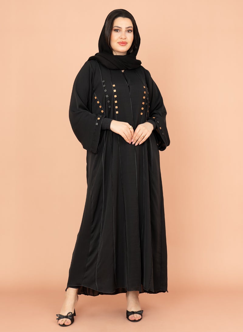 اكسا عباية عصرية AIK015 اسود - Image 1